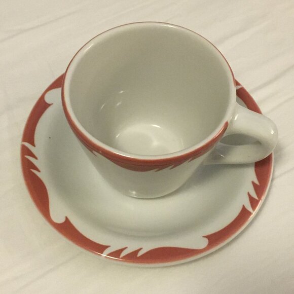 MCM J. E Heath England Restaurant Coral Wave Scroll Cup and Saucer Set #1 - Picture 15 of 15
